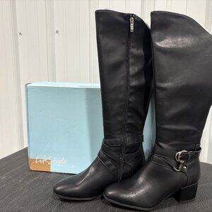 BRAND NEW LifeStride Velocity Black Zip‑Up Boots – Size 8